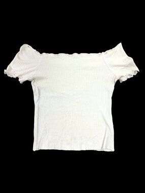 Apple Off the Shoulder Ribbed Top